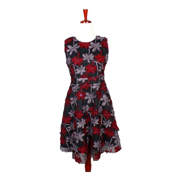 Y.Y Dresses & Skirts - Y.Y Sleeveless Jewel Neck Fit and Flare Dress Embellished Unusual #1295